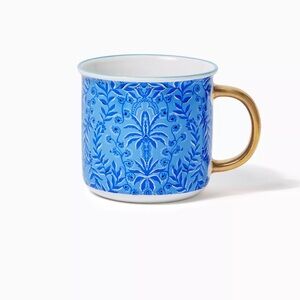 Lilly Pulitzer Abaco Blue Mug With Gold Handle